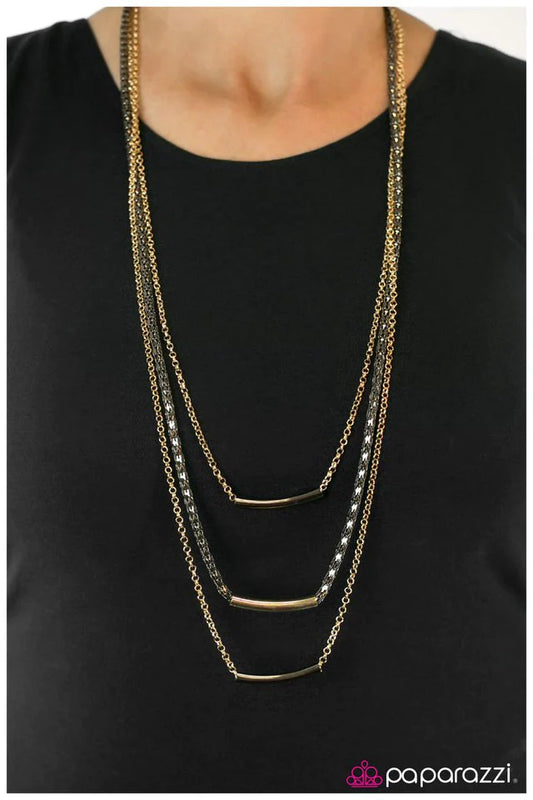 Paparazzi Necklace ~ Im With The Band - Gold