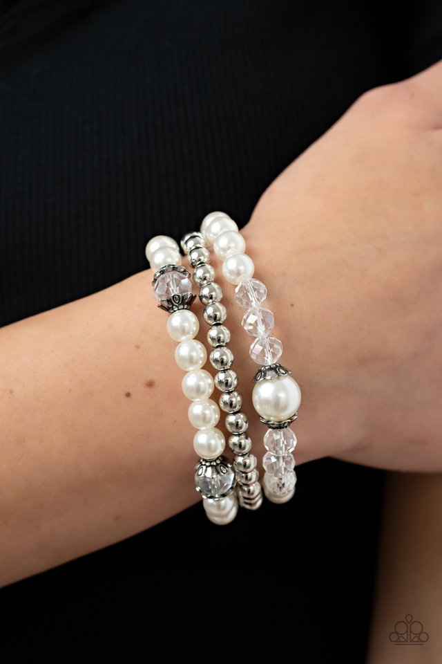 Positively Polished - White - Paparazzi Bracelet Image