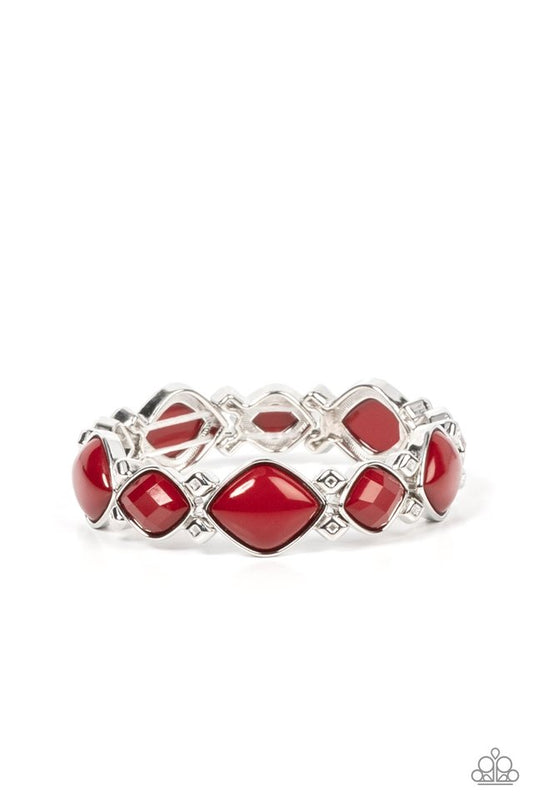 Boldly BEAD-azzled - Red - Paparazzi Bracelet Image