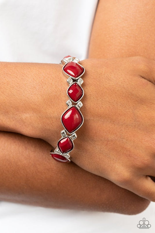 Boldly BEAD-azzled - Red - Paparazzi Bracelet Image