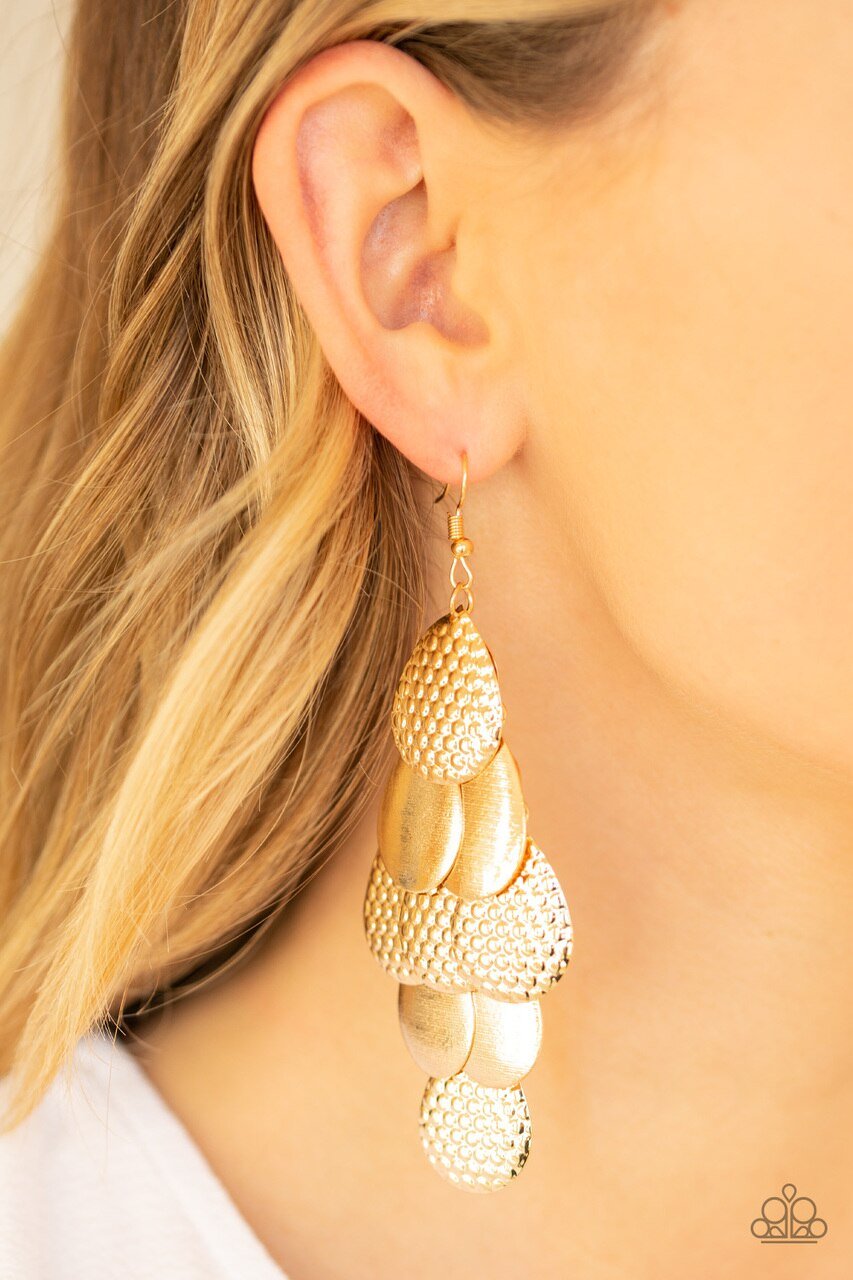 Paparazzi Earring ~ Chime Time - Gold