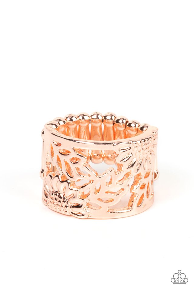 Farmhouse Foliage - Rose Gold - Paparazzi Ring Image