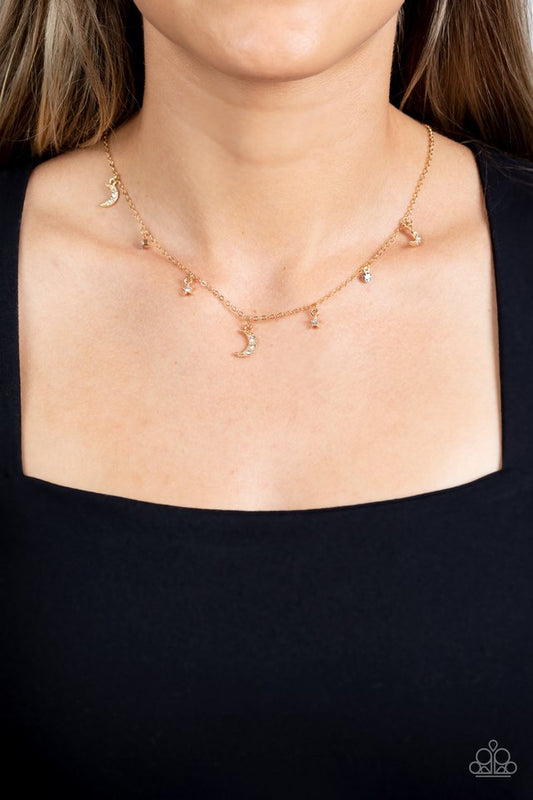 Lunar Lagoon - Gold - Paparazzi Necklace Image