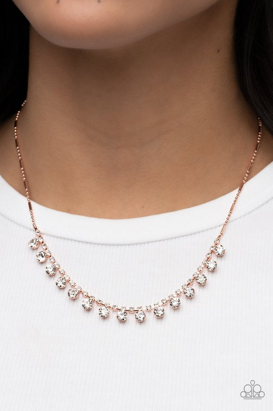 Cue the Mic Drop - Copper - Paparazzi Necklace Image