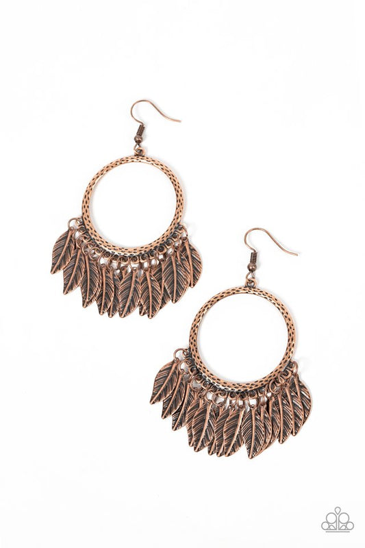 FOWL Tempered - Copper - Paparazzi Earring Image