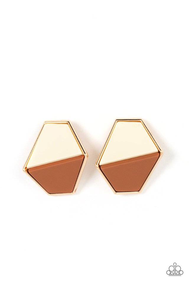 Generically Geometric - Brown - Paparazzi Earring Image