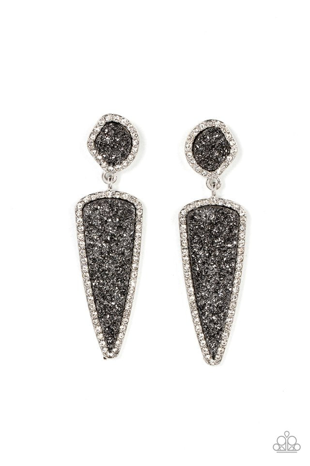 Druzy Desire - Silver - Paparazzi Earring Image