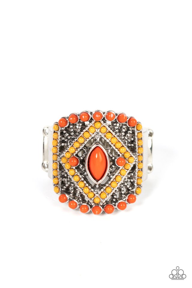 Amplified Aztec - Orange - Paparazzi Ring Image