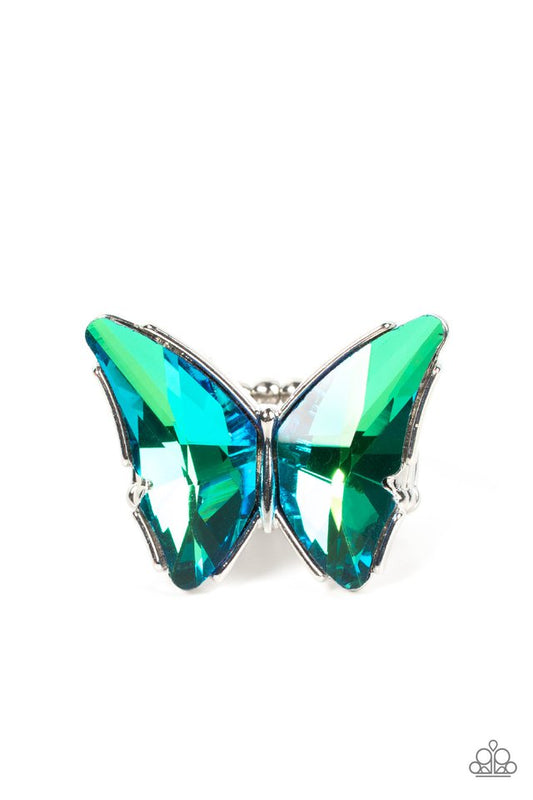 Fluorescent Flutter - Green - Paparazzi Ring Image