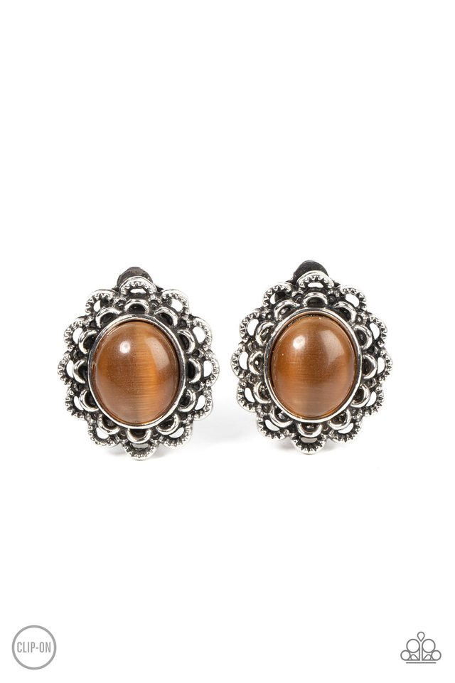 Garden Gazebo - Brown - Paparazzi Earring Image