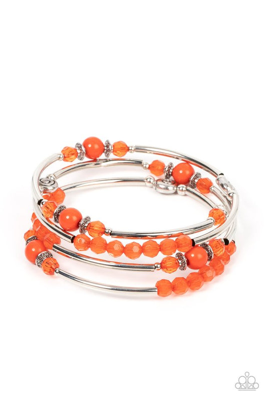 Whimsically Whirly - Orange - Paparazzi Bracelet Image