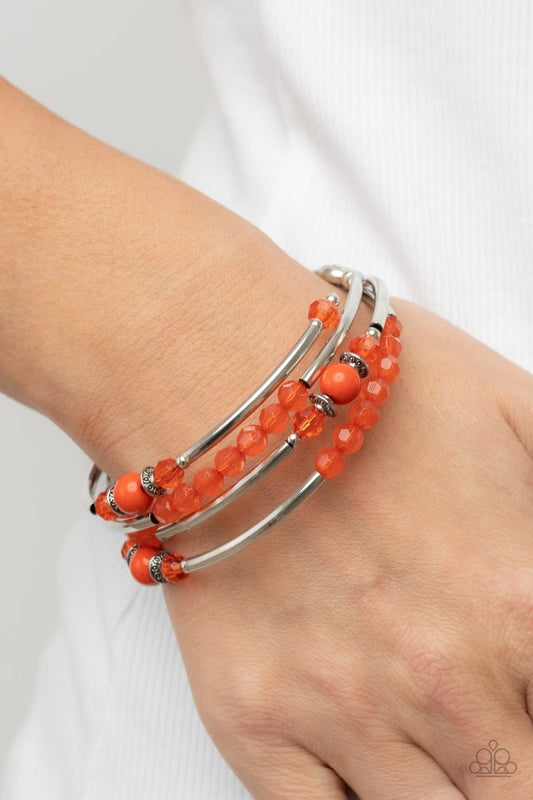 Whimsically Whirly - Orange - Paparazzi Bracelet Image