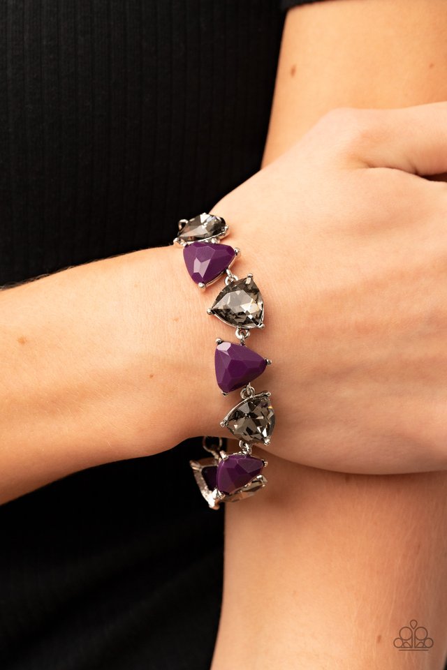 Pumped up Prisms - Purple - Paparazzi Bracelet Image