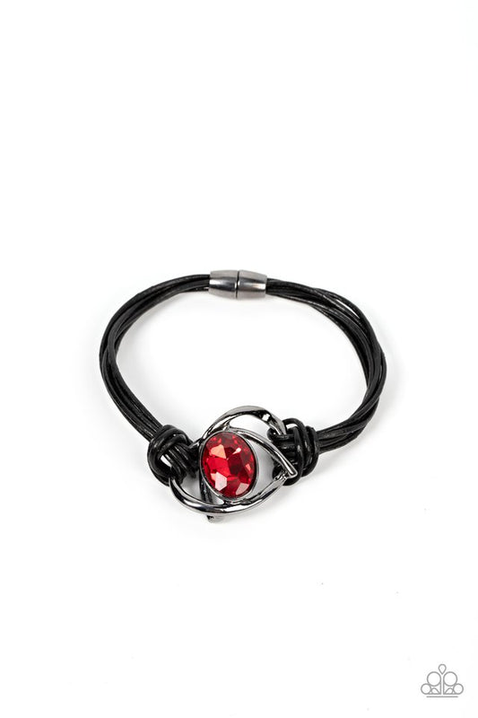 Keep Your Distance - Red - Paparazzi Bracelet Image