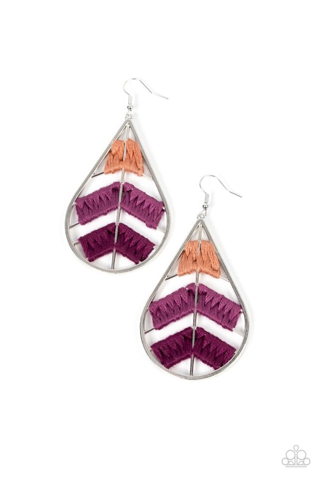 Nice Threads - Purple - Paparazzi Earring Image