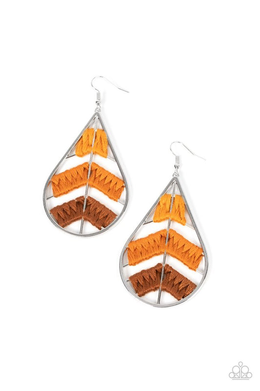 Nice Threads - Orange - Paparazzi Earring Image