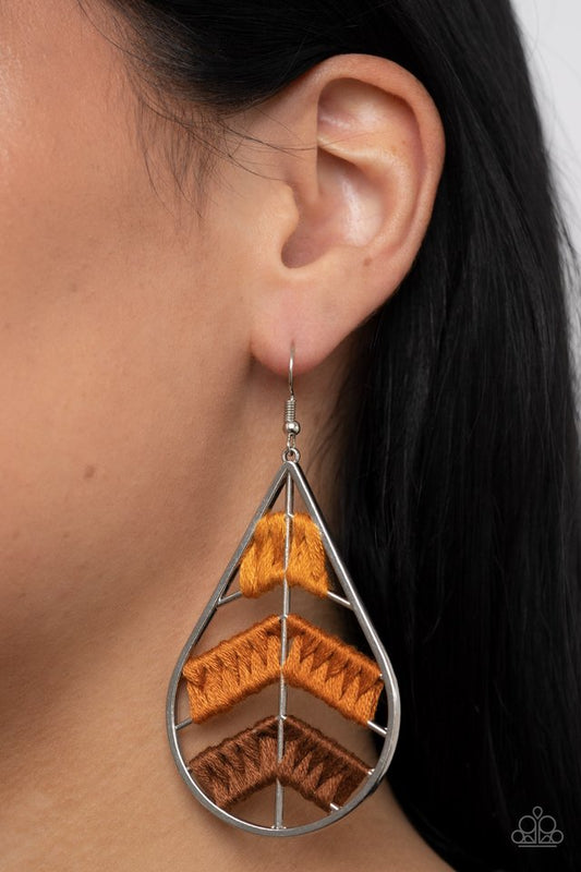 Nice Threads - Orange - Paparazzi Earring Image