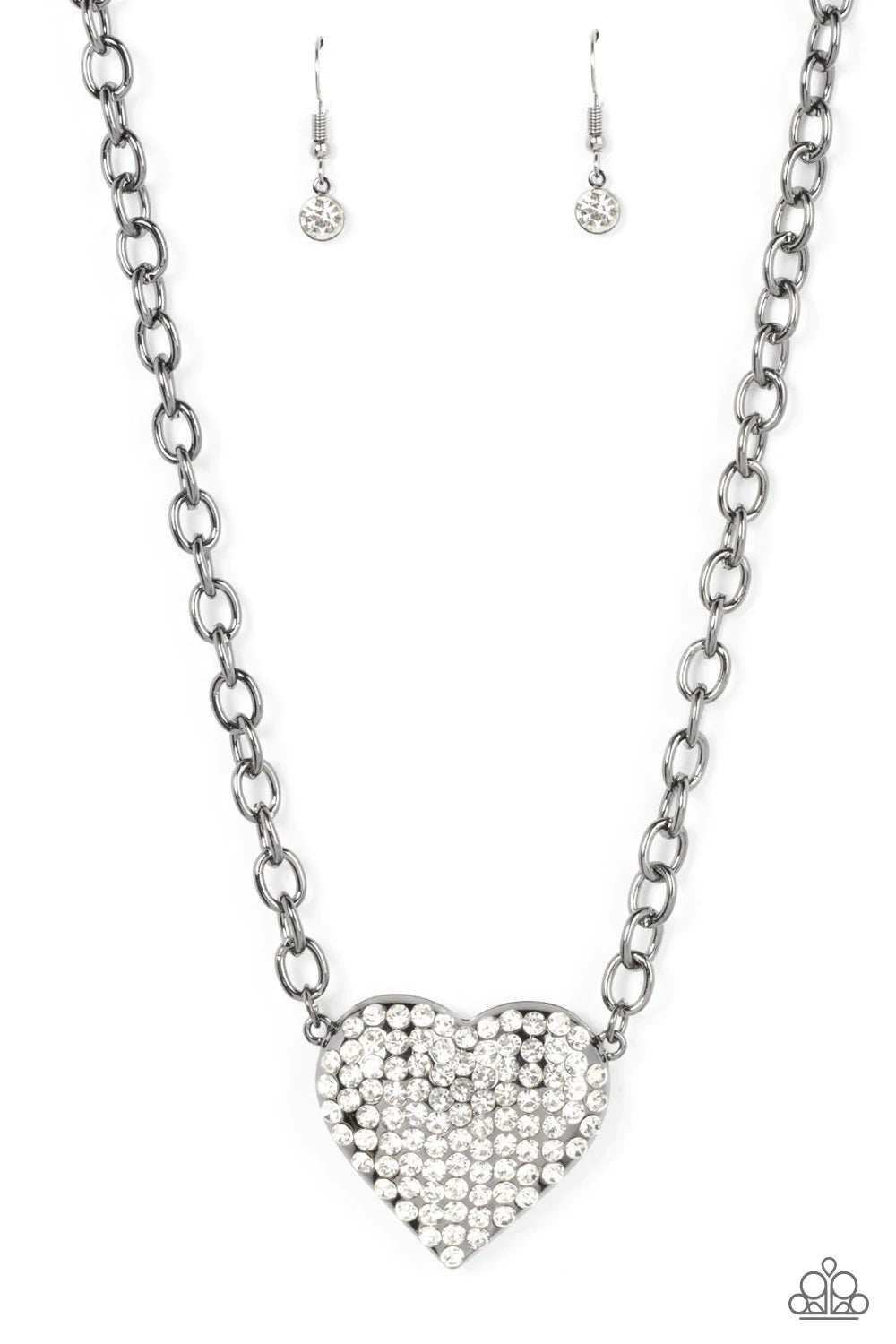 Collar Paparazzi ~ Desgarradoramente brillante - Blanco