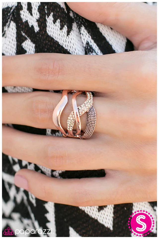 Paparazzi Ring ~ Double Crossed - Copper