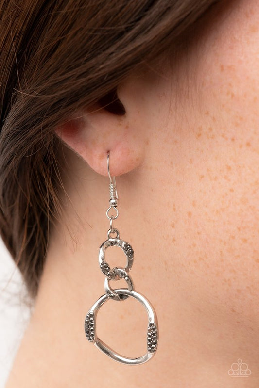 SELFIE-Made Woman - Silver - Paparazzi Earring Image
