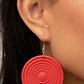Caribbean Cymbal - Red - Paparazzi Earring Image