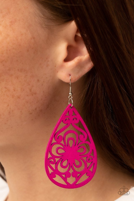 ​Marine Eden - Pink - Paparazzi Earring Image