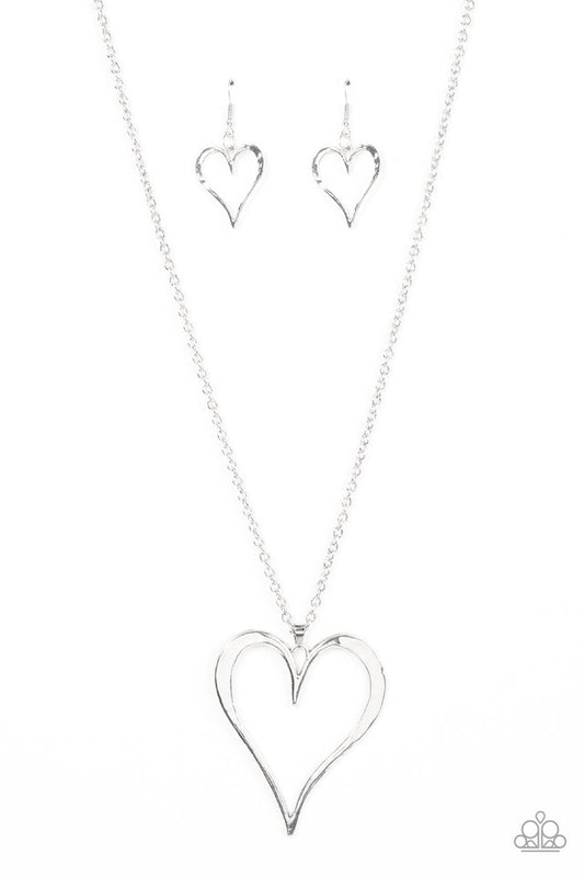 Hopelessly In Love - Silver - Paparazzi Necklace Image