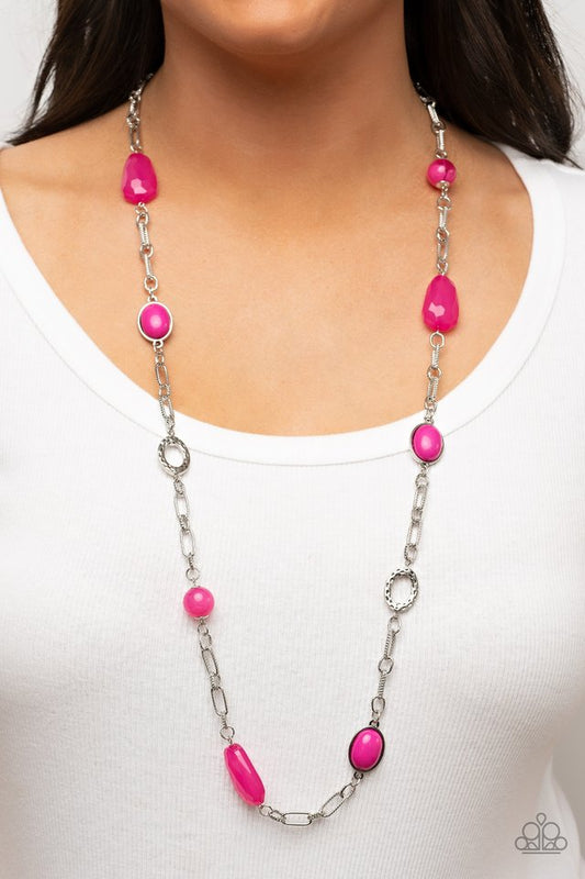 ​Barcelona Bash - Pink - Paparazzi Necklace Image