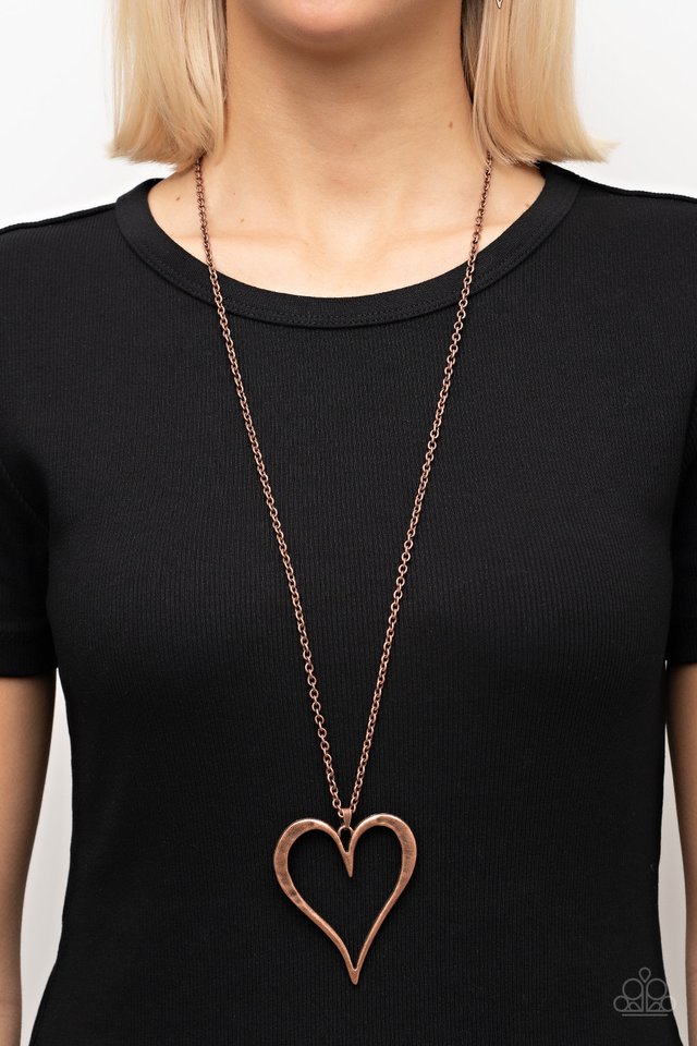 Hopelessly In Love - Copper - Paparazzi Necklace Image