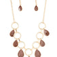 Golden Glimmer - Brown - Paparazzi Necklace Image