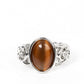 Crystals and Cats Eye - Brown - Paparazzi Ring Image