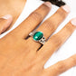 Crystals and Cats Eye - Green - Paparazzi Ring Image