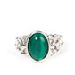 Crystals and Cats Eye - Green - Paparazzi Ring Image