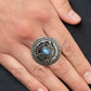 All Things Must COMPASS - Blue - Paparazzi Ring Image