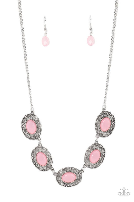 Sunshiny Shimmer - Pink - Paparazzi Necklace Image