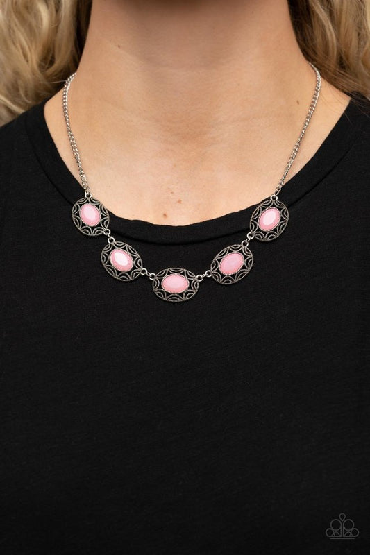 Sunshiny Shimmer - Pink - Paparazzi Necklace Image