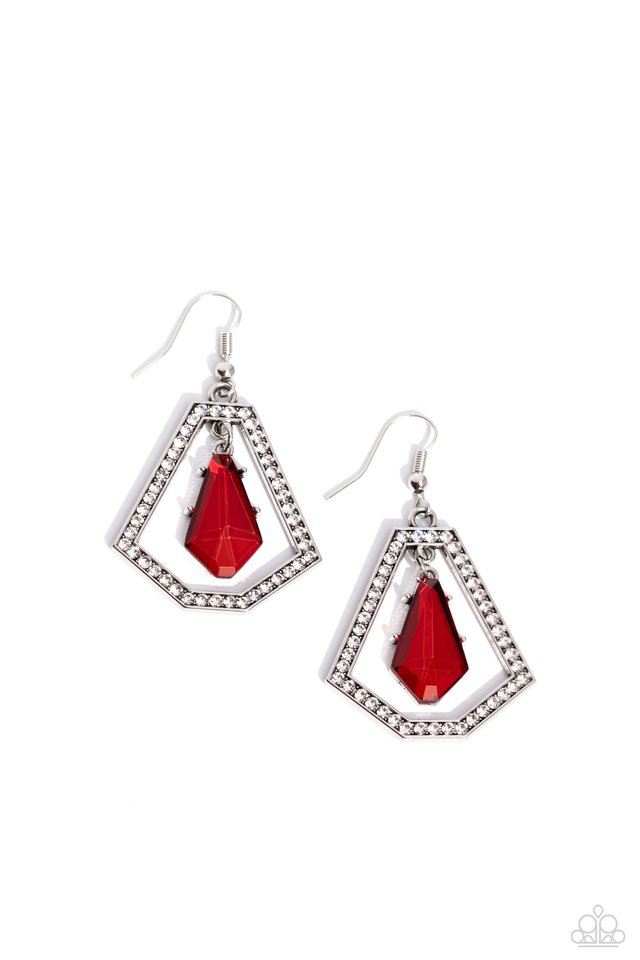 Poshly Photogenic - Red - Paparazzi Earring Image