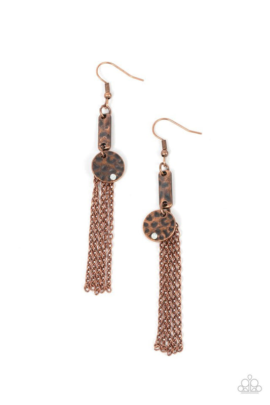 Twinkle Twinkle Little Trinket - Copper - Paparazzi Earring Image