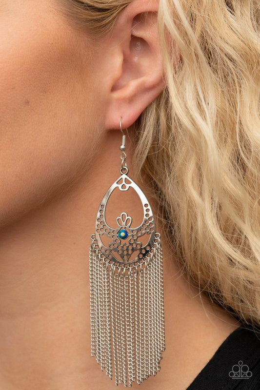 Castle Cottage - Blue - Paparazzi Earring Image