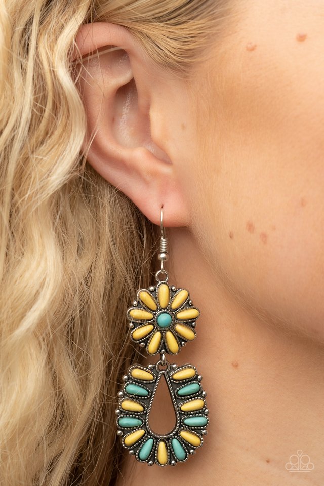 ​Badlands Eden - Yellow - Paparazzi Earring Image