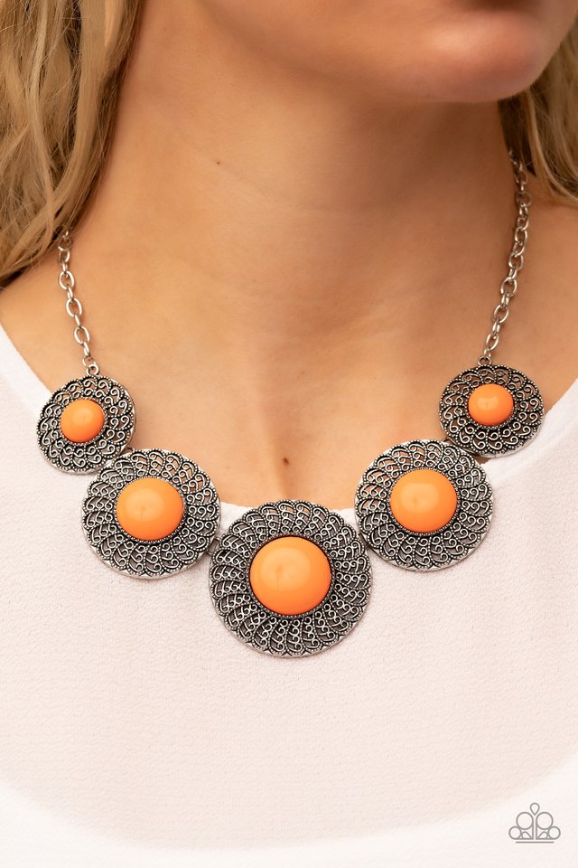 Detail Orientated - Orange - Paparazzi Necklace Image