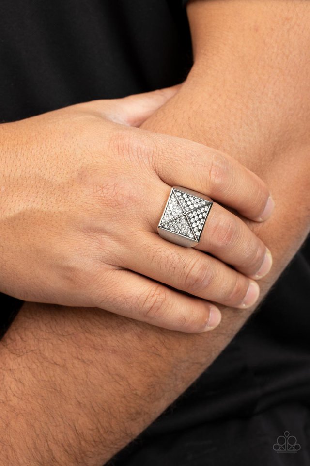 Pyramidal Powerhouse - White - Paparazzi Ring Image