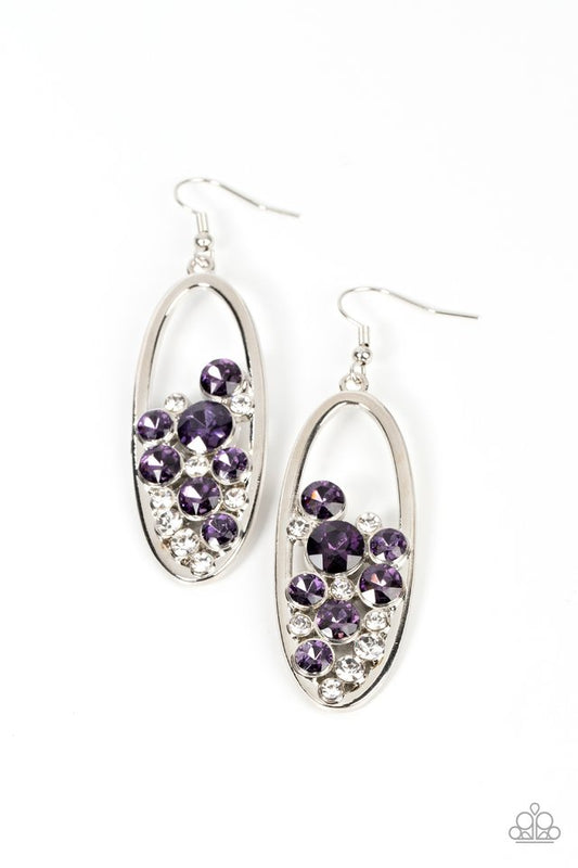 Prismatic Poker Face - Purple - Paparazzi Earring Image