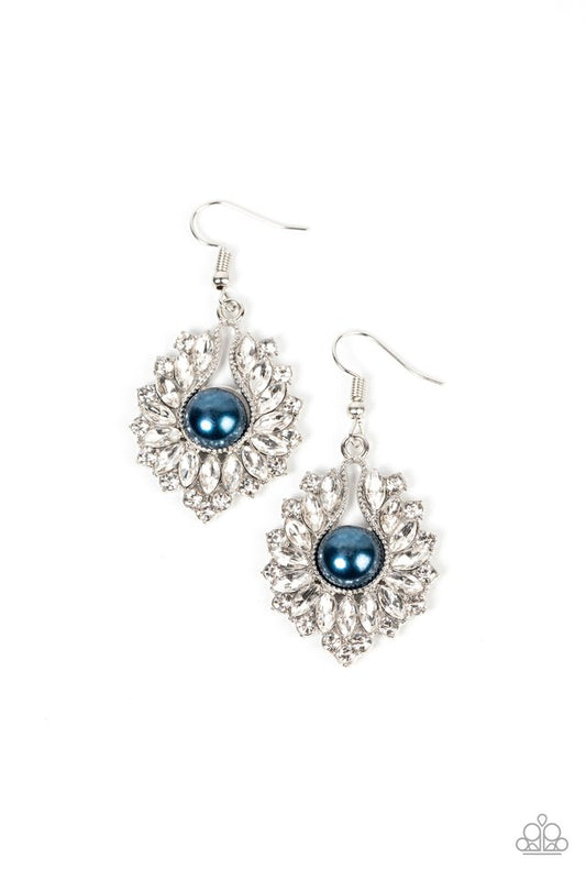 Crowns Required - Blue - Paparazzi Earring Image