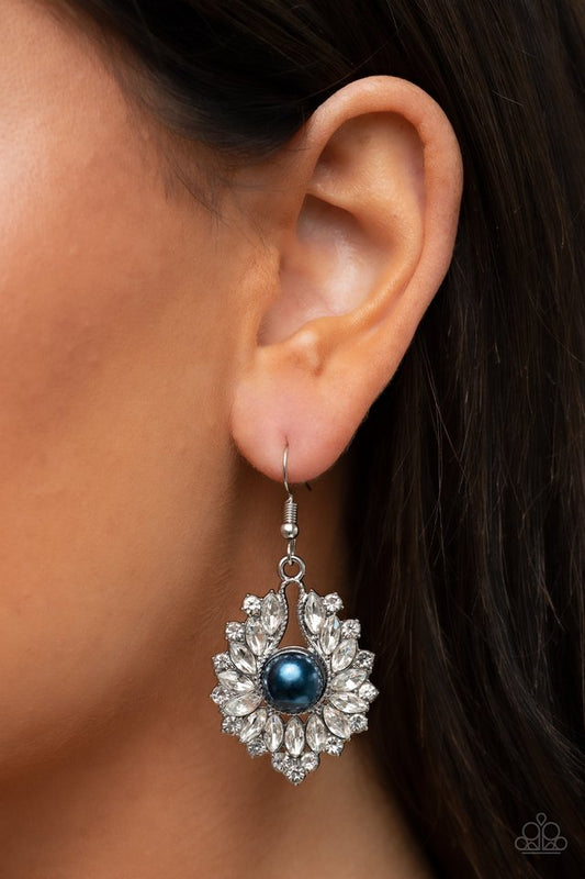 Crowns Required - Blue - Paparazzi Earring Image