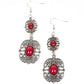 Victorian Villa - Red - Paparazzi Earring Image