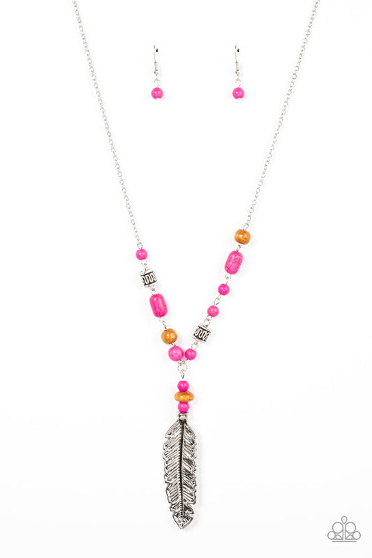 Watch Me Fly - Pink - Paparazzi Necklace Image