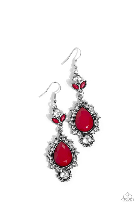 Paparazzi Earring ~ SELFIE-Esteem - Red