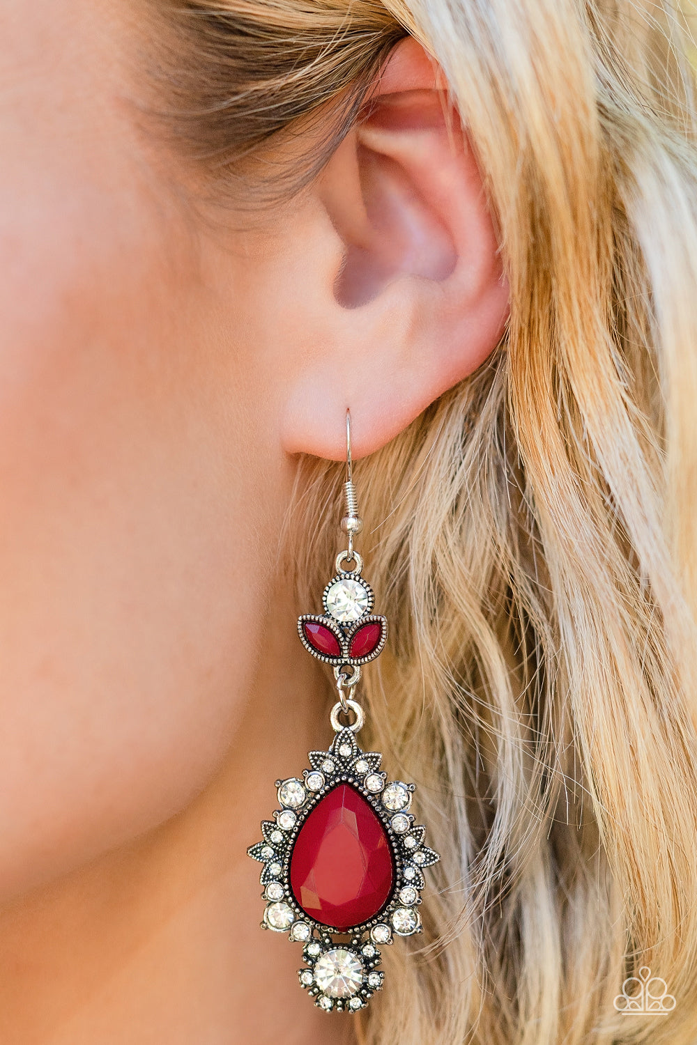 Paparazzi Earring ~ SELFIE-Esteem - Red