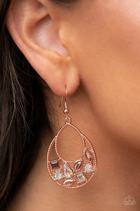 Regal Recreation - Copper - Paparazzi Earring Image